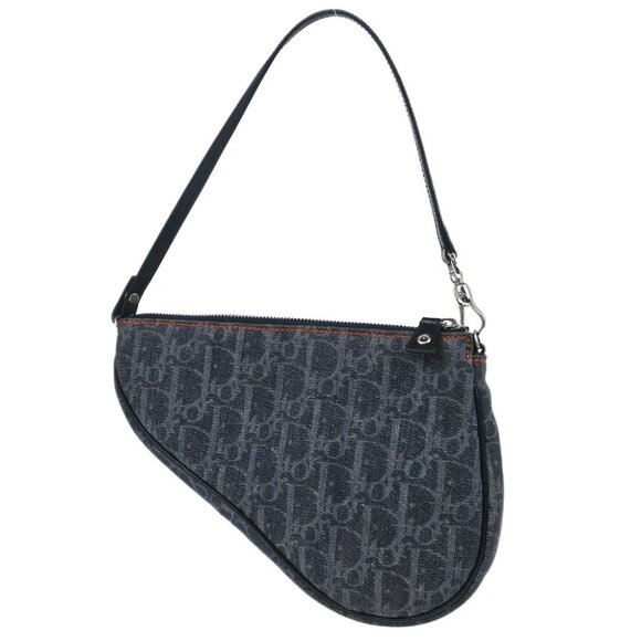 Christian Dior Navy Denim Trotter Saddle Handbag MC1005 184948 - Picture 1 of 10